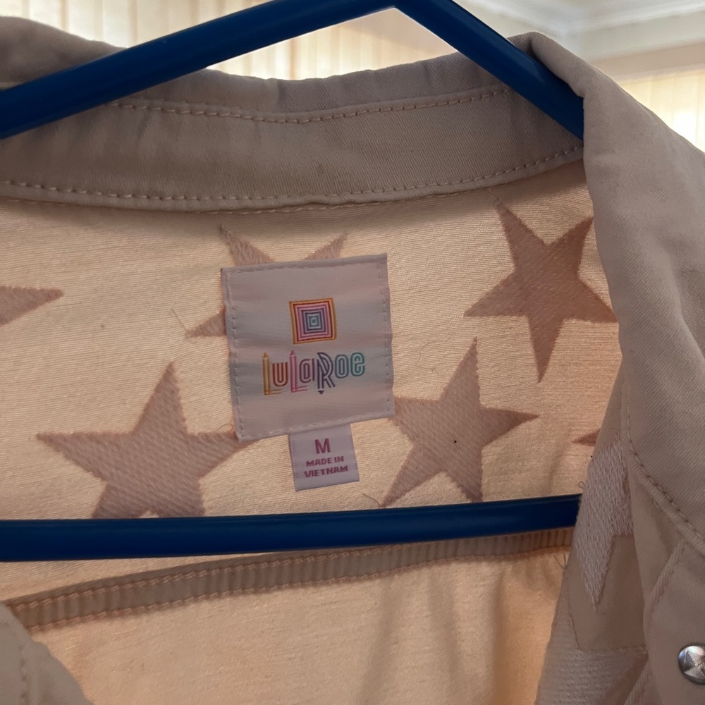 LuLaRoe Beige Star Jean Jacket - Picture 2 of 3